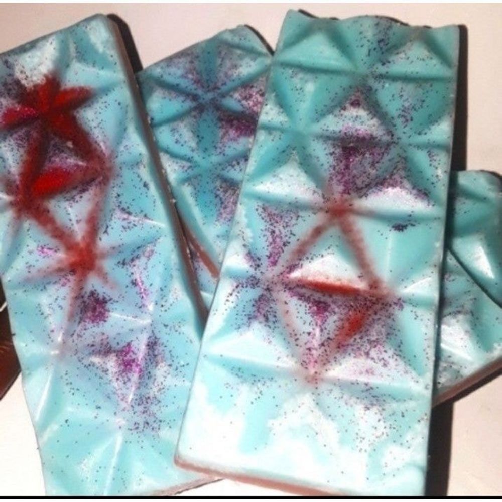Hand crafted Blueberry SeaBreeze wax melt glitter bar 2pc